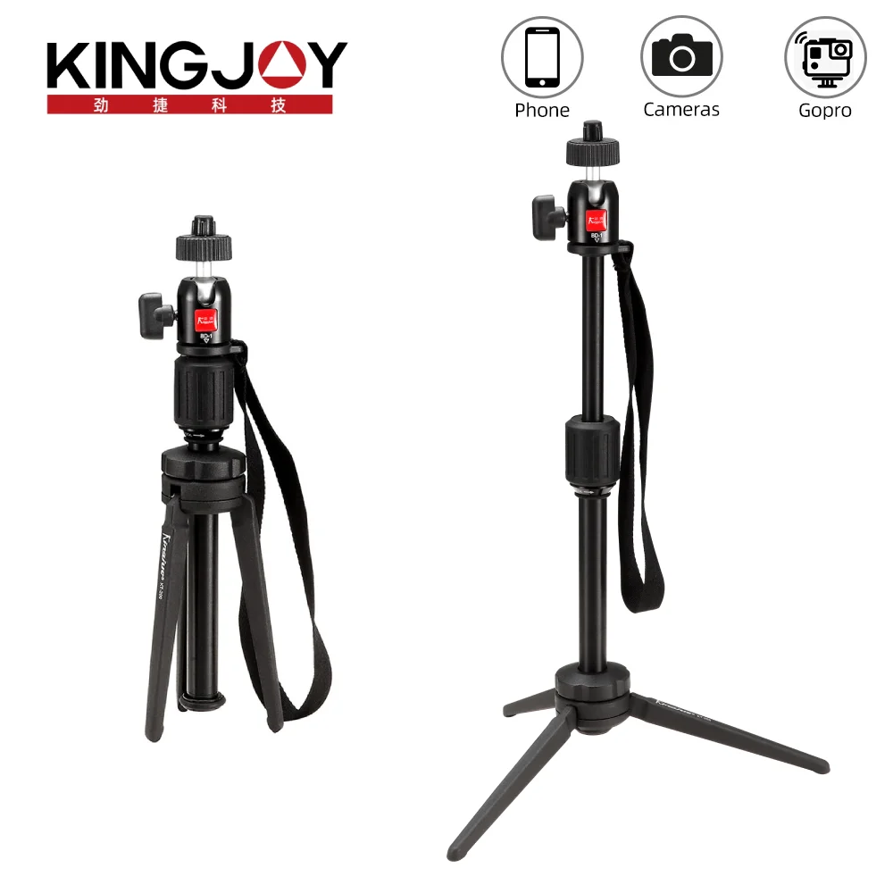 

KINGJOY Aluminum Mini Tripod 2 Section Tabletop Tripode with Ball Head for SLR DSLR Camera Phone Photography Travel Tripe Holder