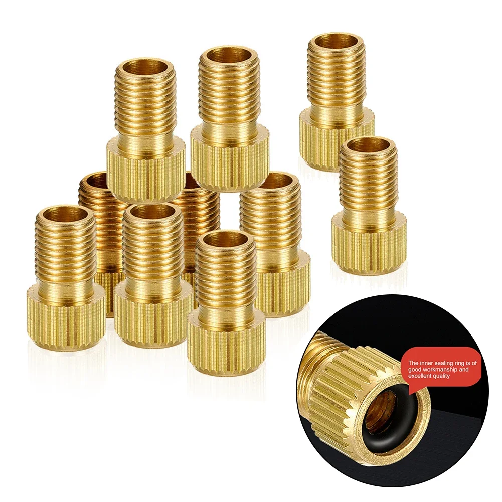 

10pcs For-Presta To For-Schrader Valve Adapter Converter Bicycle Bike Tire Tube Small Golden Big Wheel Bike Accessories