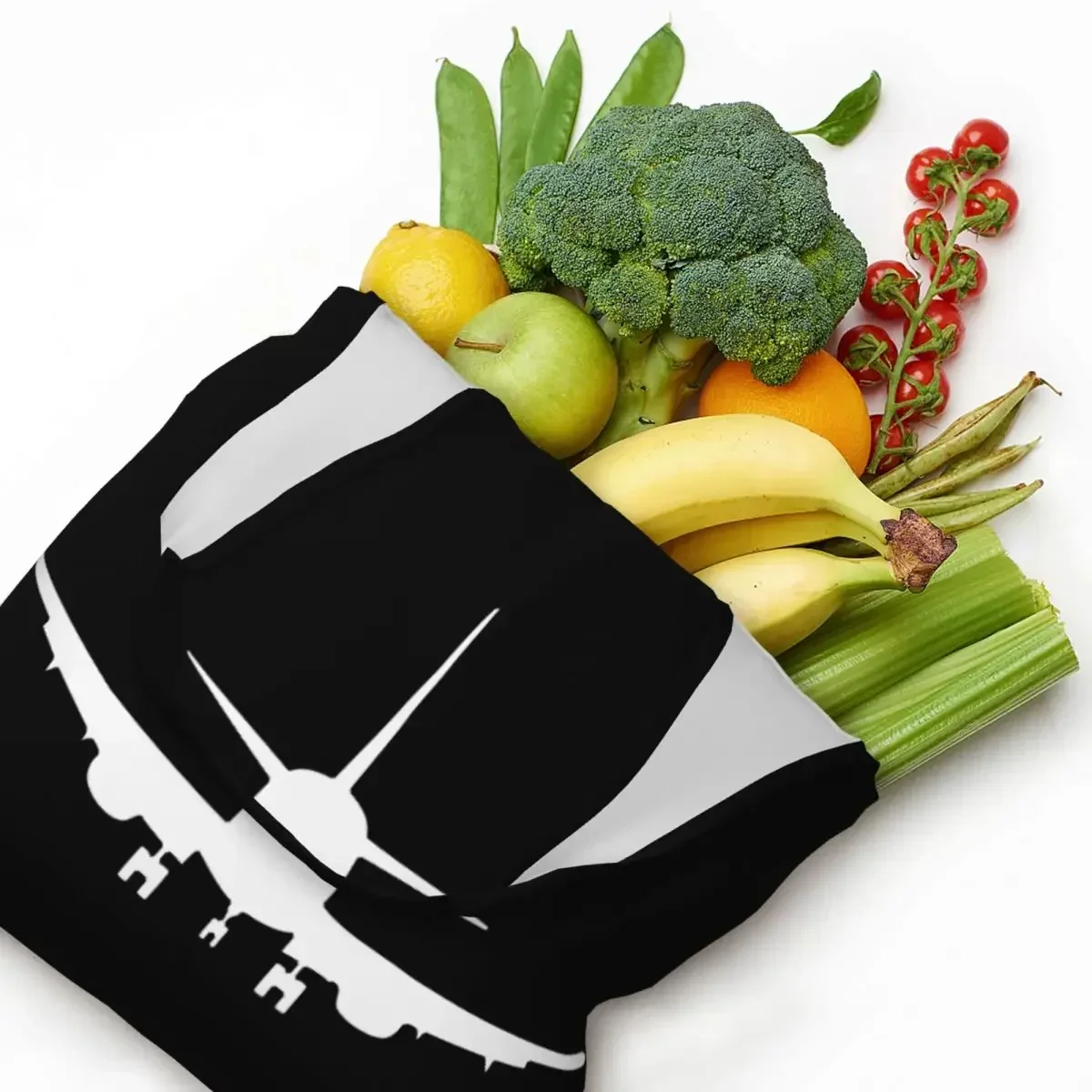 لطيف مطبوعة رهيبة طائرة حمل حقيبة تسوق قابل للغسل قماش المتسوق الكتف الطيران طائرة الطيار حقائب للهدايا حقائب اليد