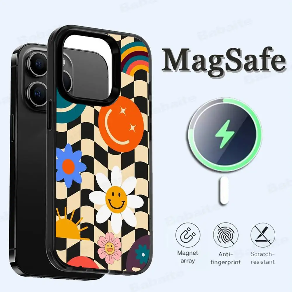 

Japanese Artisti M-murakami T-takash Art Work Phone Magnetic Case For IPhone 16 14 13 15 Pro For Magsafe Wireless Charge Cover