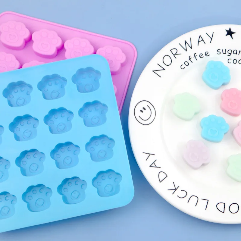 

Wholesale 16 Even Cute Cat Paw Silicone Chocolate Mold, Aromatherapy Homemade Ice Cube Mould, Complementary Food Tools 126