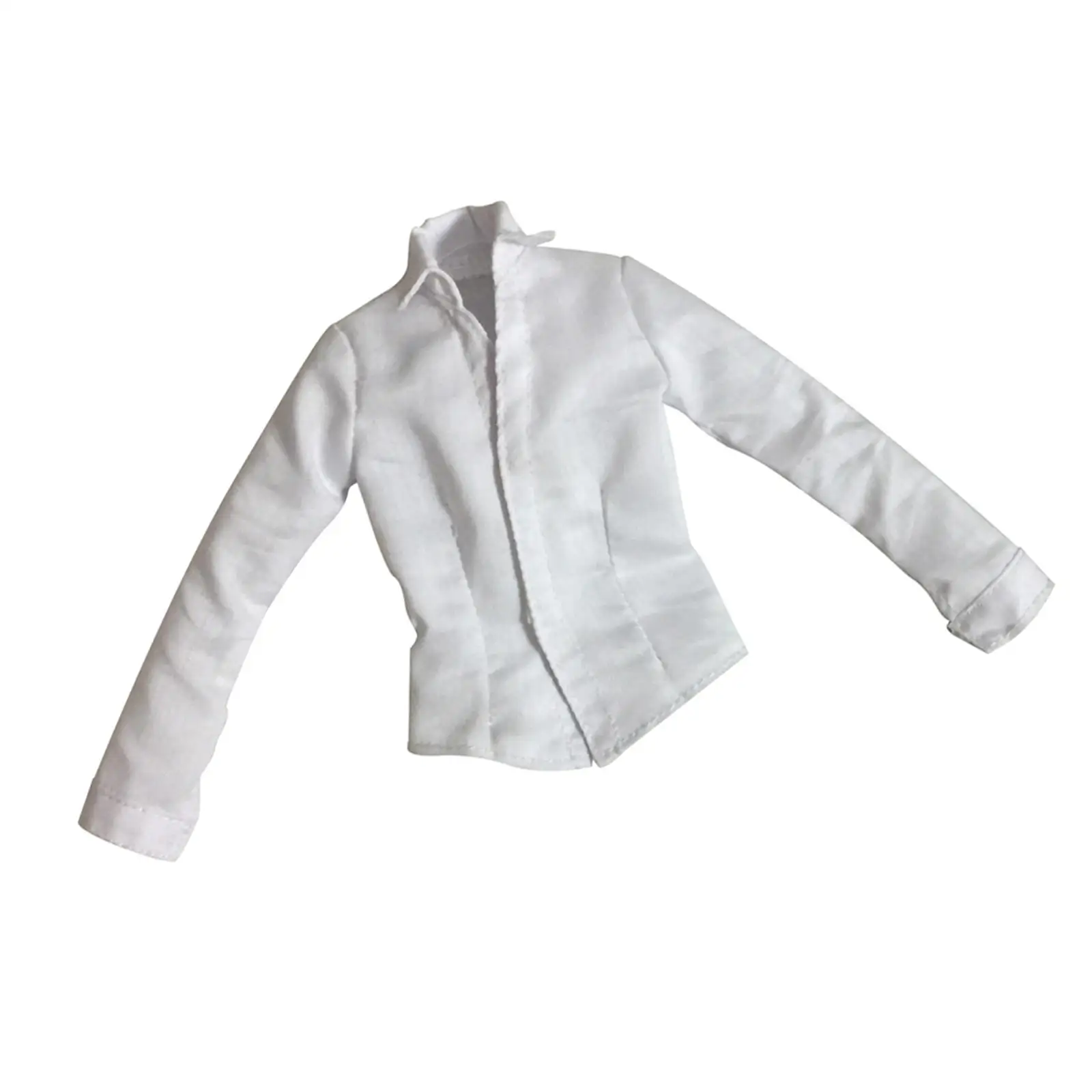 

1 6 Scale Action Figure Shirt White Cotton Long Sleeve Clothes Accessory for Female Body Figure