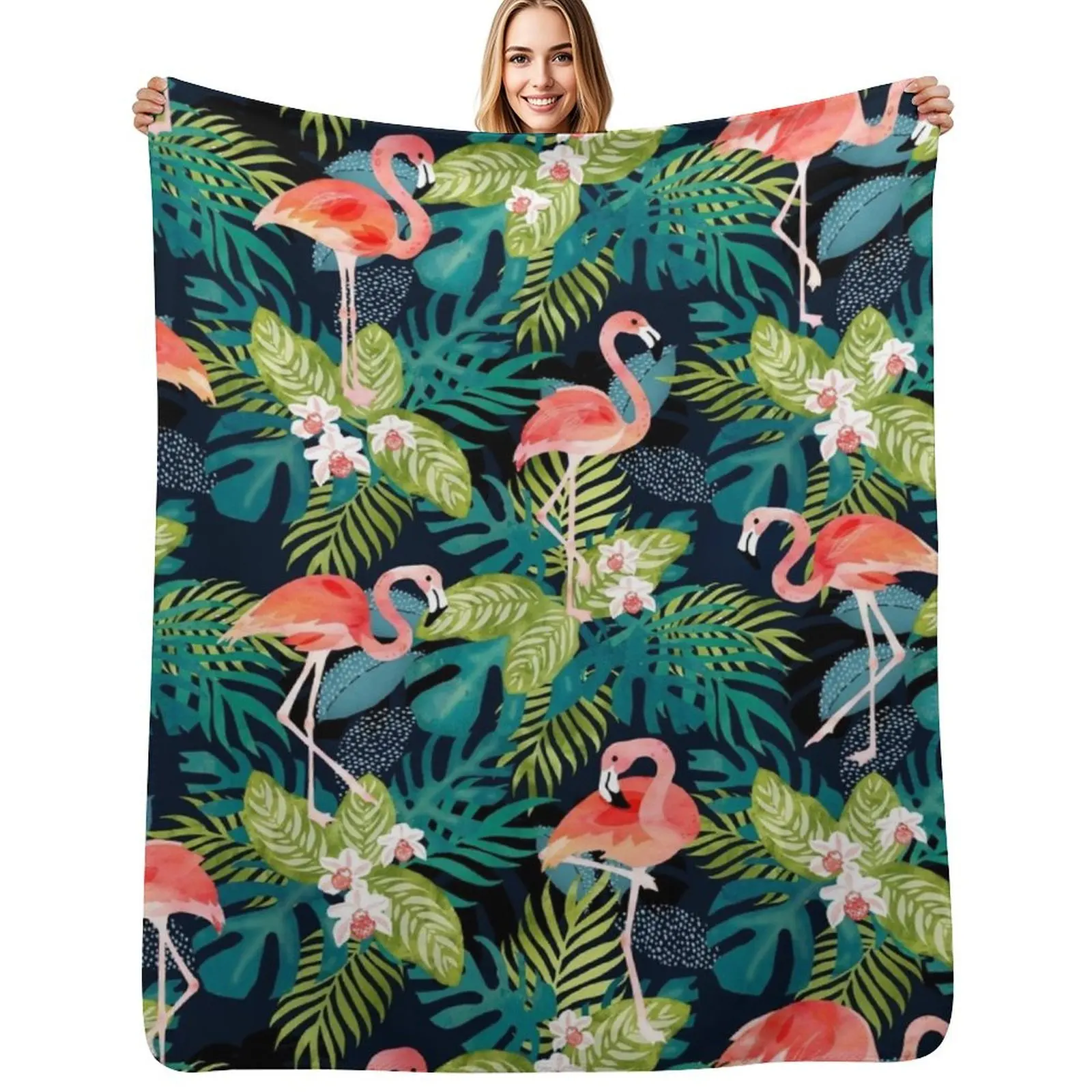 

Flamingo tropics Throw Blanket Warm Cozy Throw Blanket for Living Room Couch