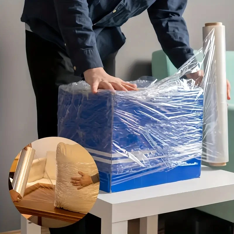 

800m/2624 Feet 19.7-Inch Heavy-Duty Stretch Wrap Roll - Extra-Wide, Self-Adhering, Ultra-Thick Clear Plastic Film For Pallet
