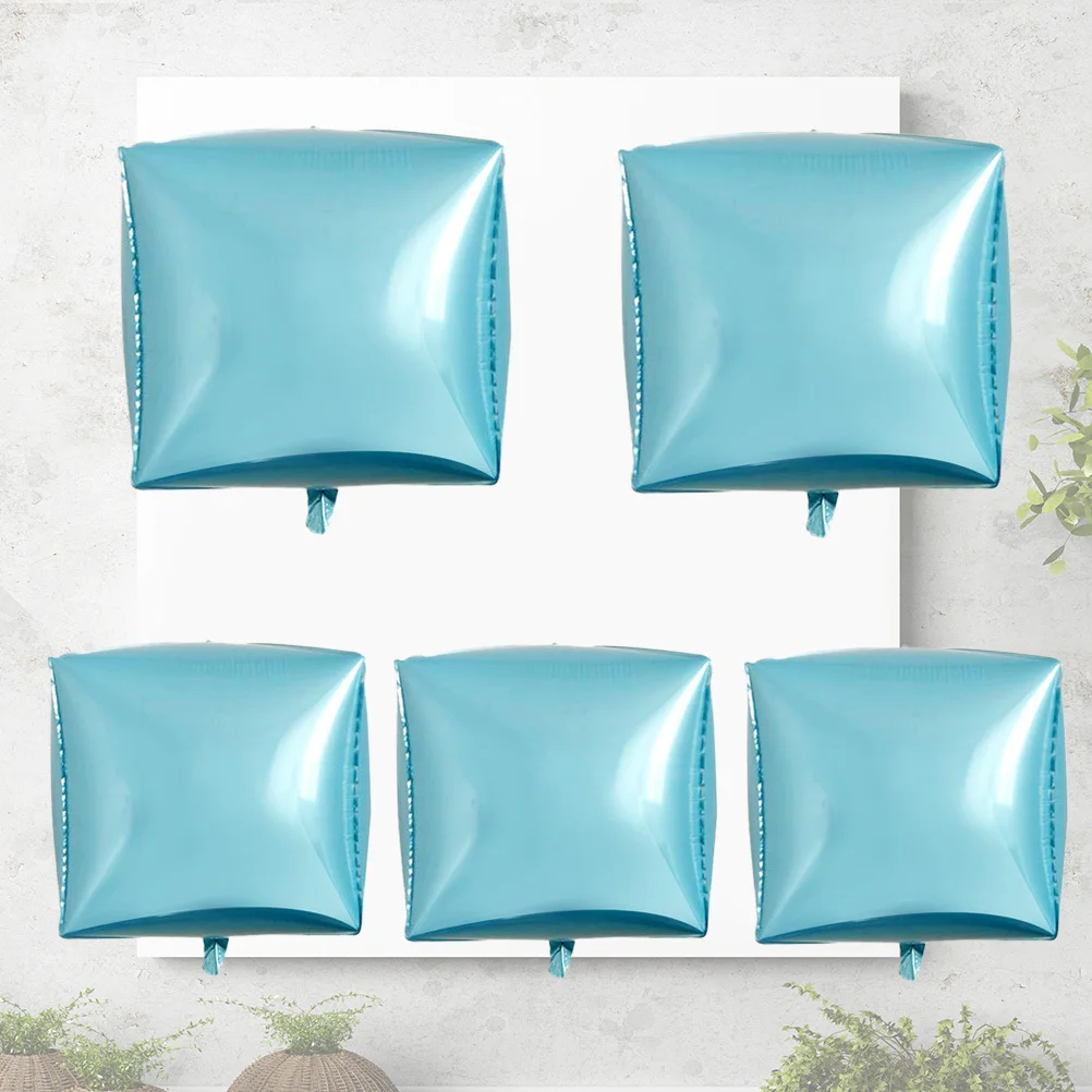 

5Pcs 24 Inch Foil Balloon Square 4D Design Heavy Duty Party Decoration Supplies for Wedding Festival Gathering Rose Gold