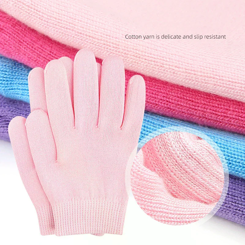 سيليكون ترطيب قناع الجوارب قابلة لإعادة الاستخدام التقشير مكافحة الكراك قفازات واقية الجافة مزيل الجلد الميت أدوات اليد العناية بالقدم #4