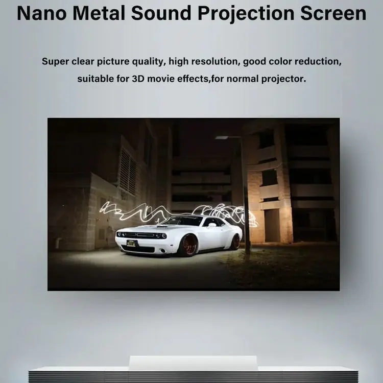 

Yovanxer Acoustically Transparent ALR Silver Nano Metal Perforated Acoustic Projection Screen 1CM Fixed Frame For Home Theater