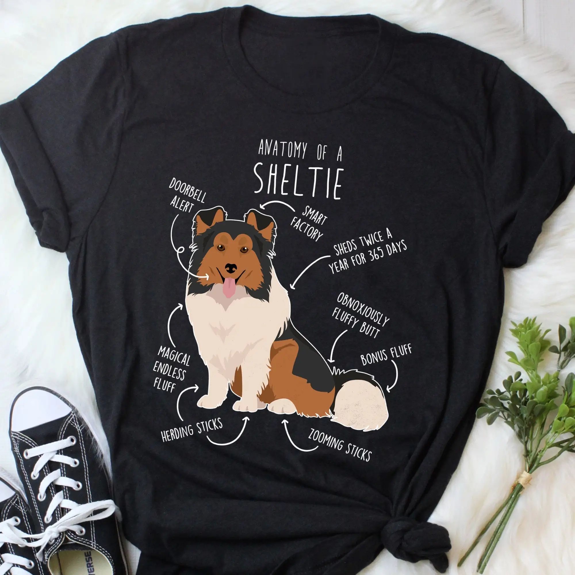 Sheltie T Shirt Funny Dog Lover Cute Sable Shetland Sheepdog Pet Mom Dad Top Mahogany Collie