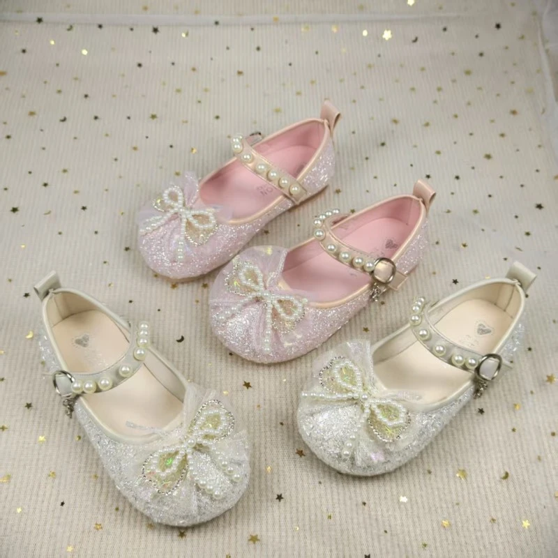 

Toddler Girls Princess Style Leather Shoes 2026 New Summer Kids Crystal Sandals Soft Sole Trendy Simple School Party Dress Up