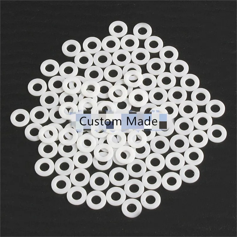 Maßgefertigte PTFE-Abstandshalter, 100 Stück, Innendurchmesser 1 mm - 2,5 mm, chemikalienbeständige Distanzstücke, reibungsarme Unterlegscheiben, antihaftbeschichtete Dichtung für Ventile – Detail 7