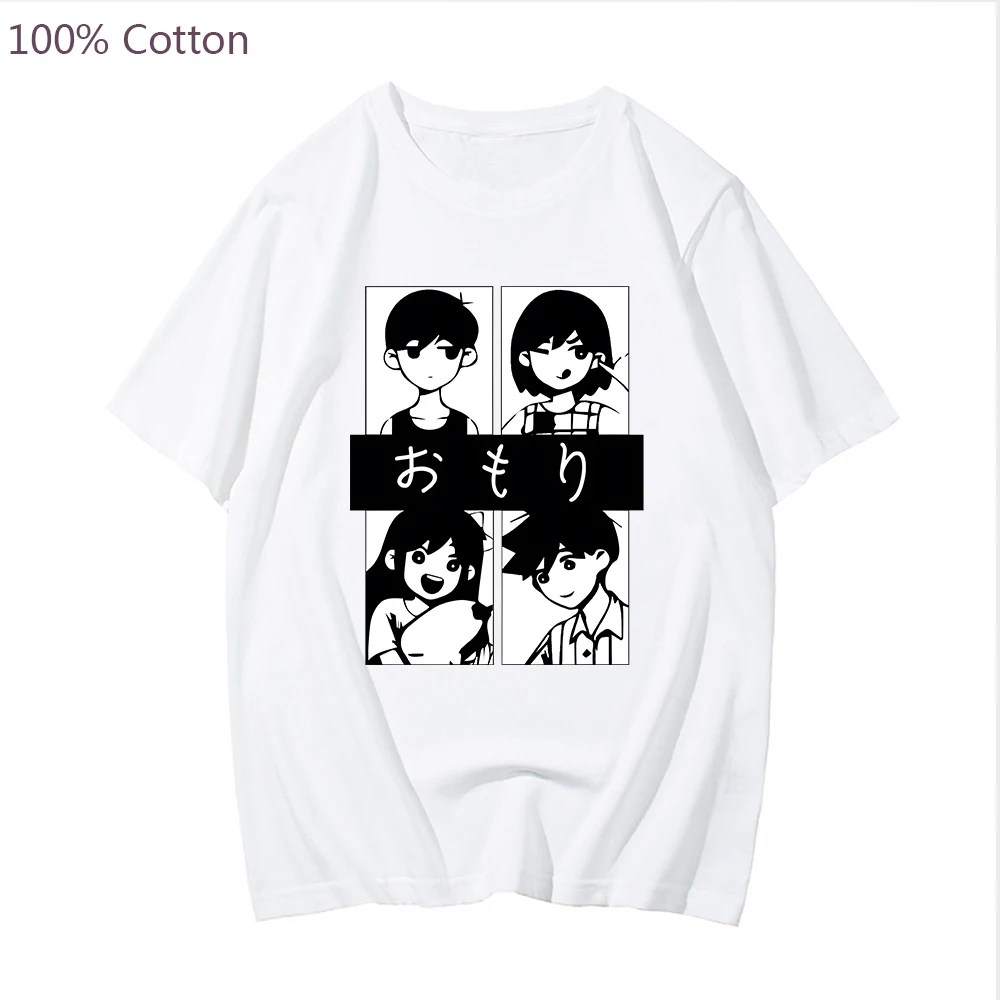 Omori Hot Game Printed T Shirt Sunny Kel Hero Mari Graphic Tee Tops Men/Women Tshirts Short Sleeved Fashion T-shirt 100% Cotton