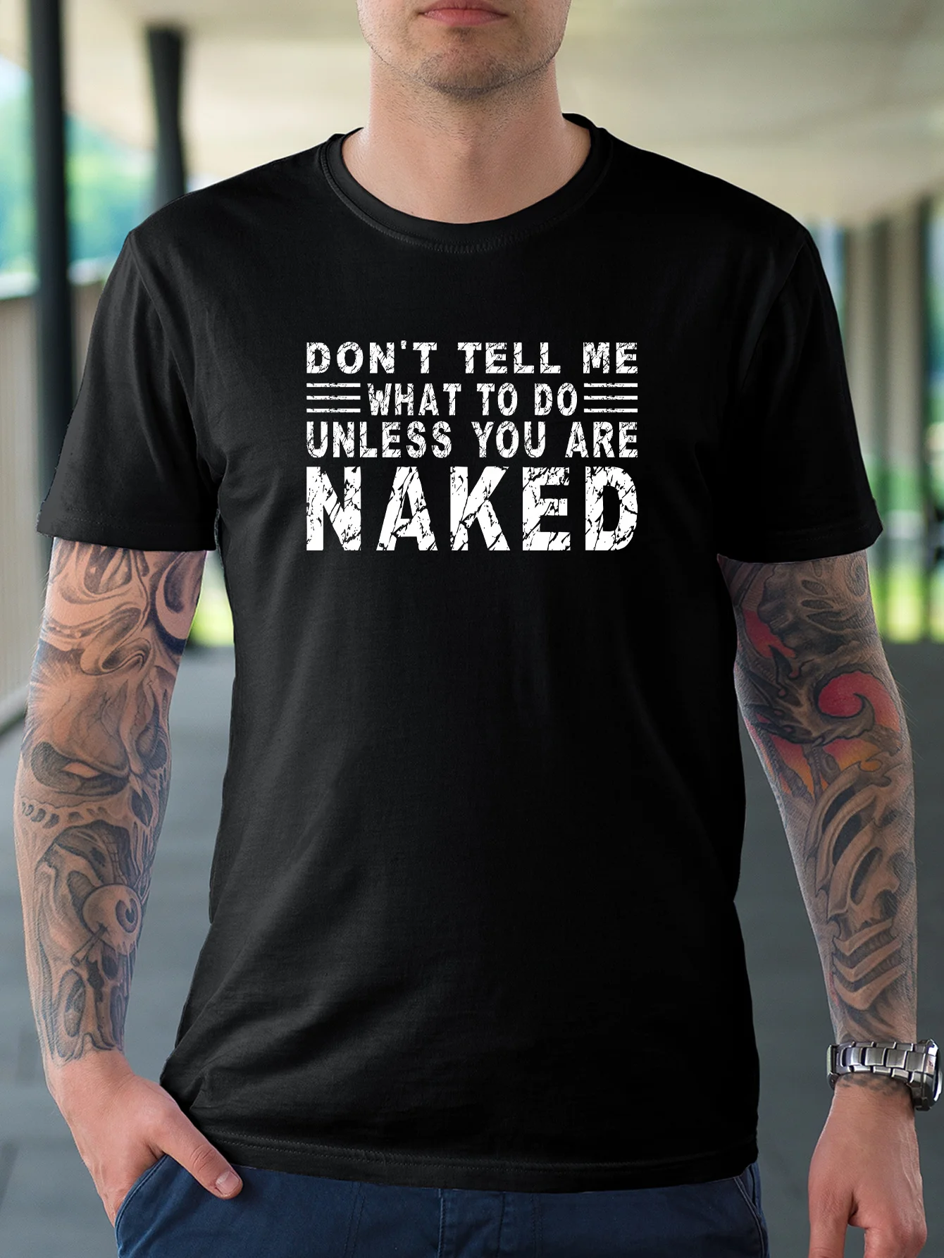 Naked Truth Tee - Men's Funny Graphic T-Shirt Premium Cotton Bold Statement Summer