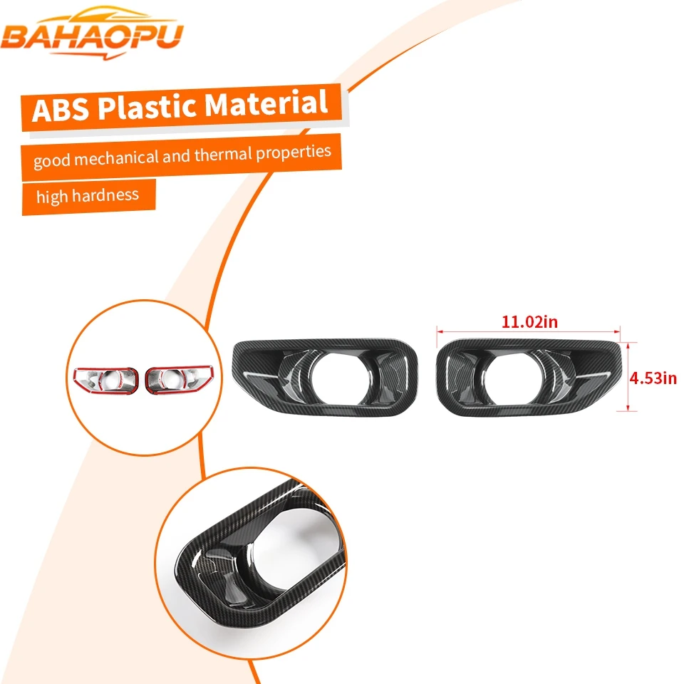 BAHAOPU Car Front Fog Light Lamp Decoration Cover for Jeep Wrangler JL Gladiator JT 2018 2019 2020 2021 Up Exterior Accessories