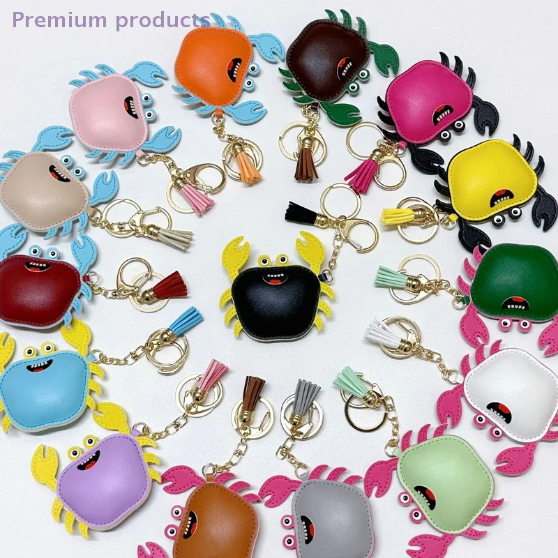 

1 PCS Fashionable Leather Crab Keychain Bag Creative Headphone Pendant Car Accessory Simple And Stylish Design