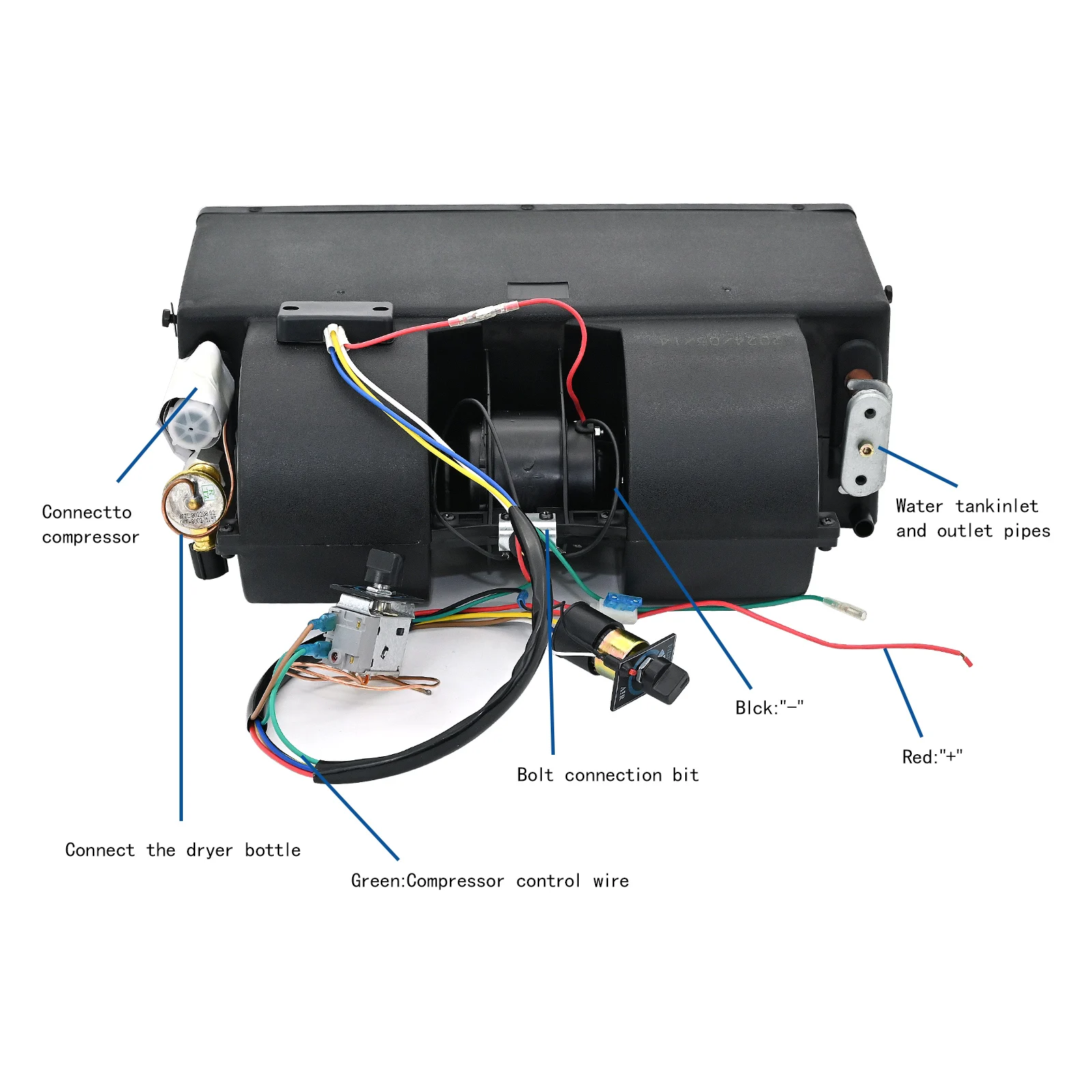 Conjunto universal de evaporador A/C automático 12V/24V Ar condicionado e aquecimento de carro para caminhões Bulldozers Vans