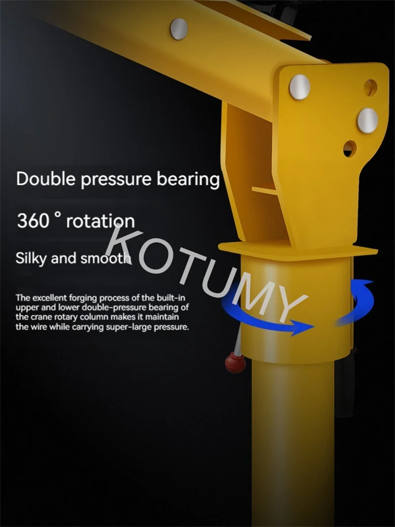 KOTUMY 500KG Household Electric Hoist Wall Bracket Crane 12V 24V Portable Small Lifting Crane For Home Decoration