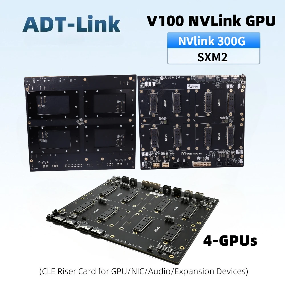 SXM2 NVIDIA V100 Graphics Card Adapter Board NVLink 300G Integrated Nvlink Lite Dual Card 4-GPU Pass-Through Expansion Backplane