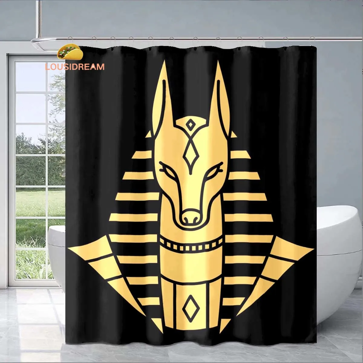 

Egyptian Mythical Beast Exquisite Shower Curtain Fashionable Decorative Gift Adult Children's Bathroom Waterproof Mildew-proof