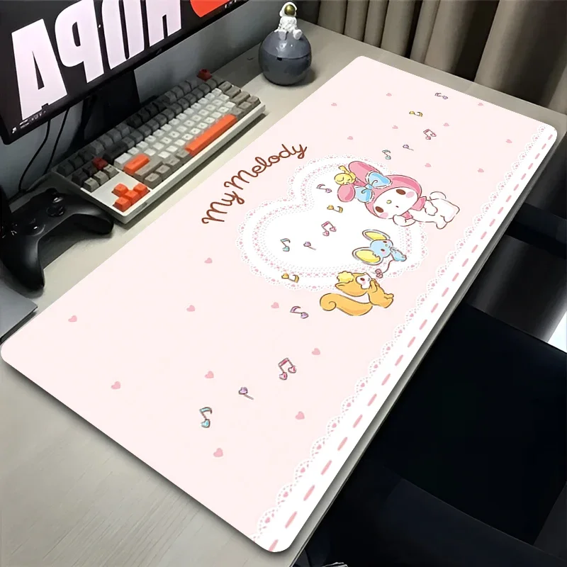 

High Definition Office Pink Kawaii Bow Mouse Pad My Melody Keyboard Girls Computer Desk Mat Student Learning Writing Desk Mat