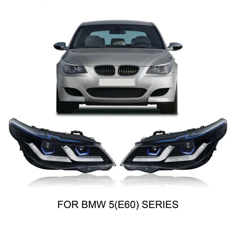 

Dedicated to BM W 5 Series E60 headlamp assembly, 2004-2011 model, modified with dual-lens LED running lights