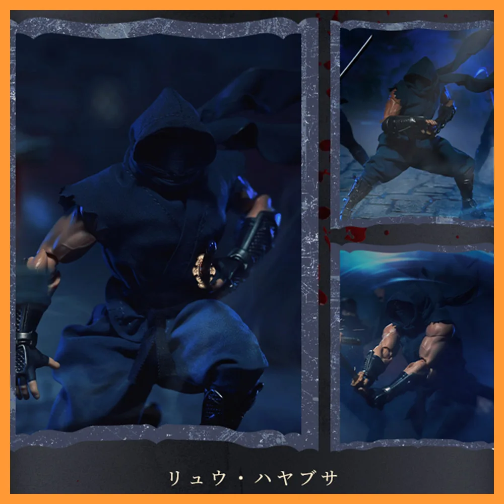 

1/12 Scale Classic Japanese Ninja Action Game Figure RYU HAYABUSA Battle Clothes Set for 6inch Moveable Joint Dolls Model DIY