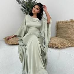 2024 Summer Holiday New Abaya Design Soft Satin Cloak Style Modest Abaya Women Muslim Dresses Fashion Islamic Clothing Robes