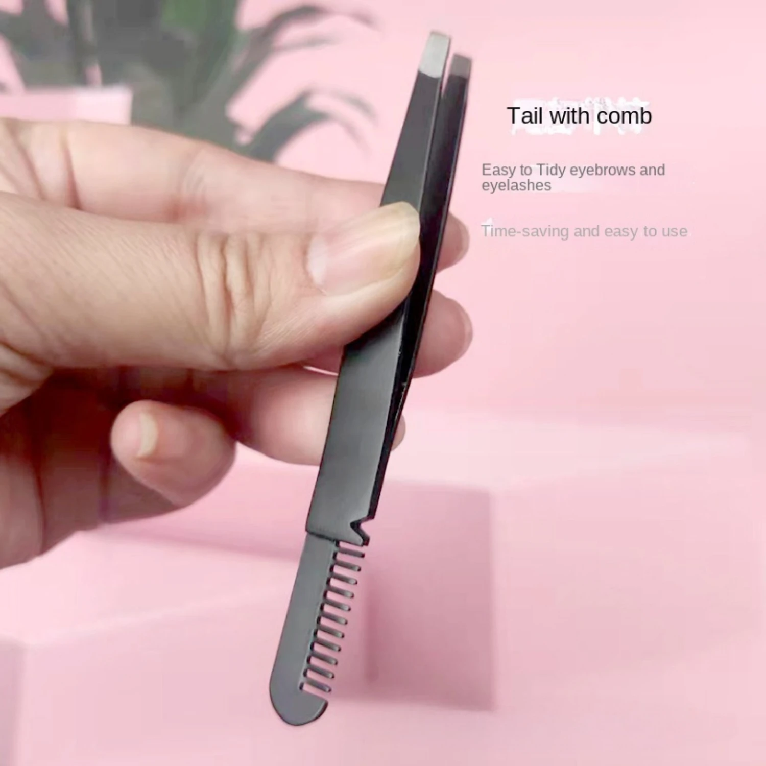 Stainless Steel Precision Tweezers With Comb - Unisex Beard & Eyebrow Grooming Tool, Fragrance-Free