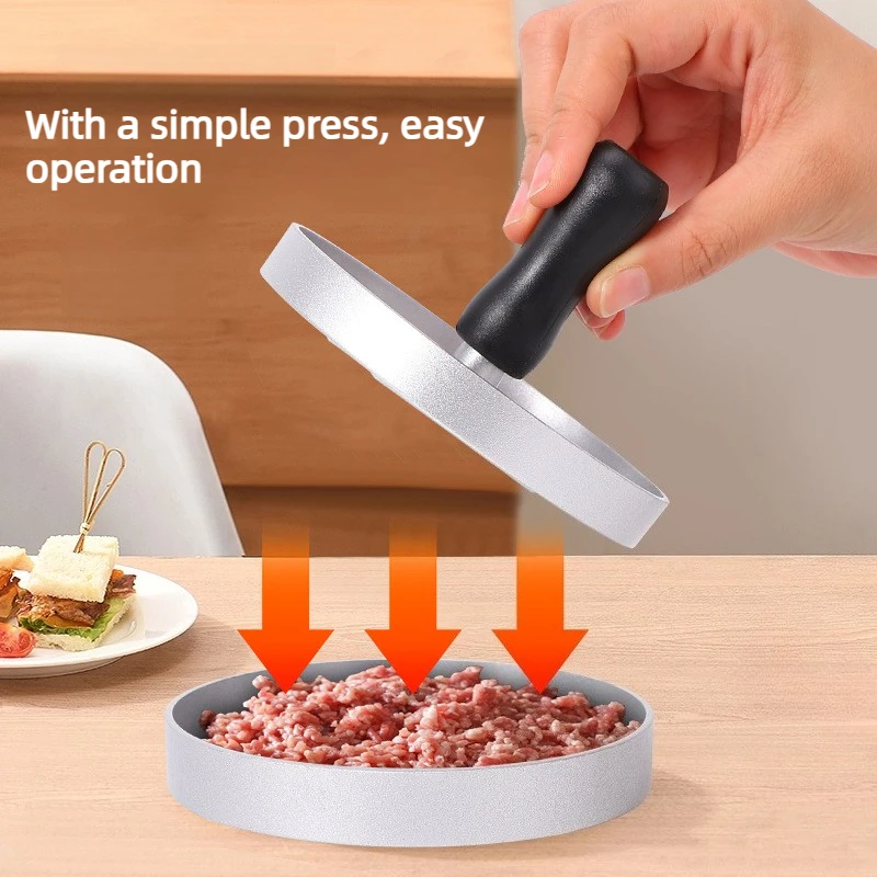 Stainless Steel Burger Press Patty Mold for Perfectly Shaped Hamburgers and Meatballs