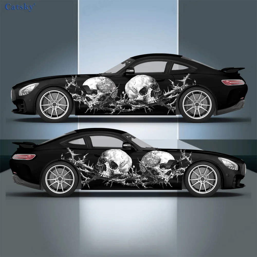 

Черепа, шипы, ветка, автомобильные виниловые обертывания, самоклеящаяся наклейка из ПВХ, подходит для грузовиков, внедорожников, украшения, автоаксессуары, подарок