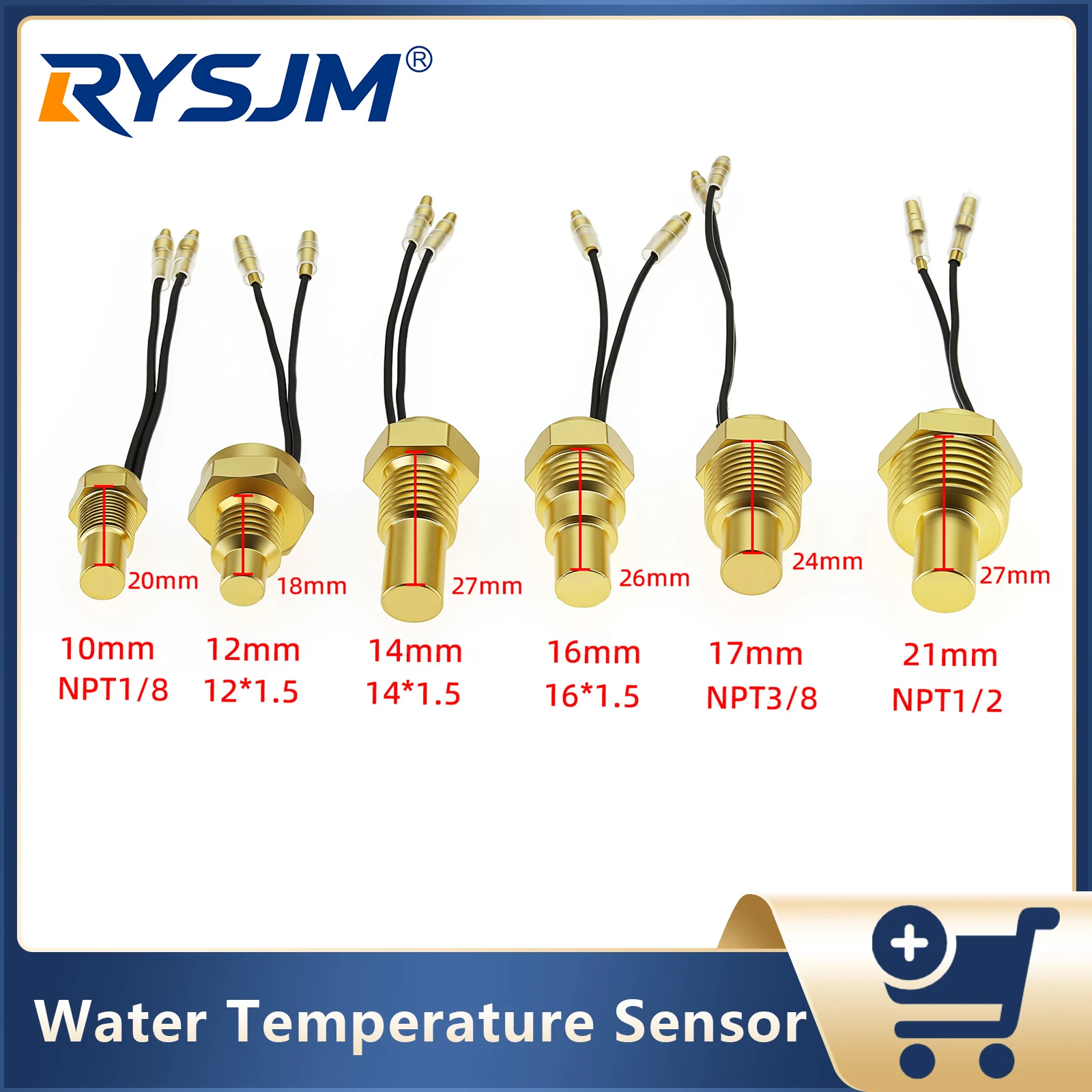 

1PC 1/8NPT 3/8NPT 1/2NPT Thread Water Temperature Sensor 10/14/16/17/21MM Temp Sensor Water Temp Gauge Sensor For Car Truck