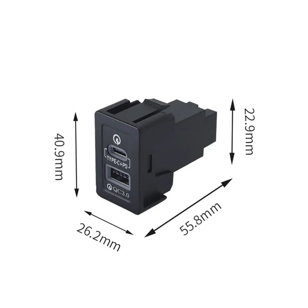لسوزوكي SX4 سويفت فيتارا إسكودو الضوء الأحمر سيارة شاحن سريع TYPE-C PD واجهة USB المقبس