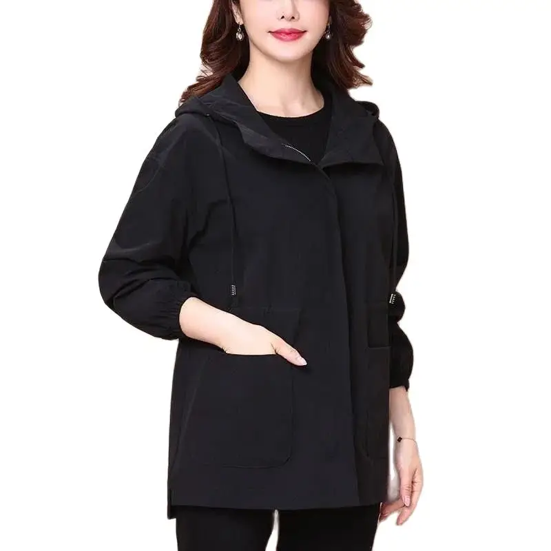 Coat Women In The Spring Autumn Of 2023, The New Korean Version Is Loose Versatile, Slim Hooded, Windbreaker Women