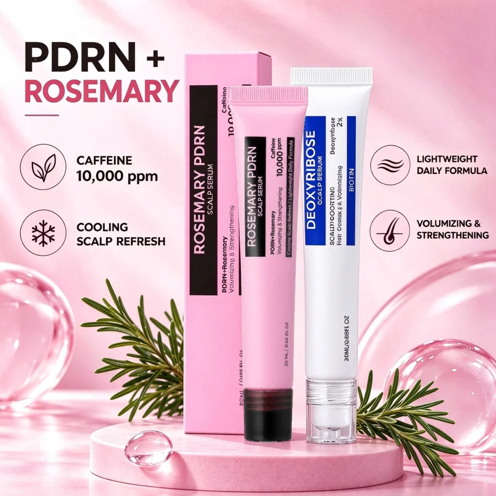 Rosemary PDRN & Deoxyribose Scalp Serum Anti Hair Loss Thickening Deep Nourishment for Hair Roots Reduce Split Ends Hair Care