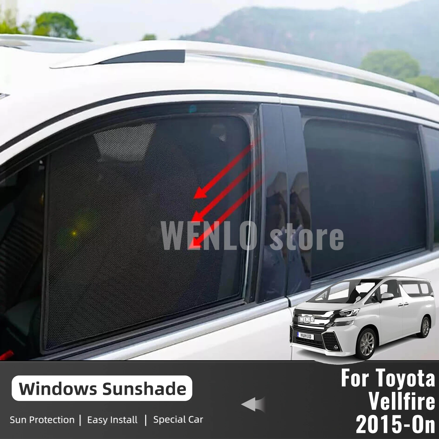 For Toyota ALPHARD VELLfire 30 AH30 2015-2022 Car Sunshade Magnetic Front Rear Windshield Curtain Side Window Sun Shade Visor