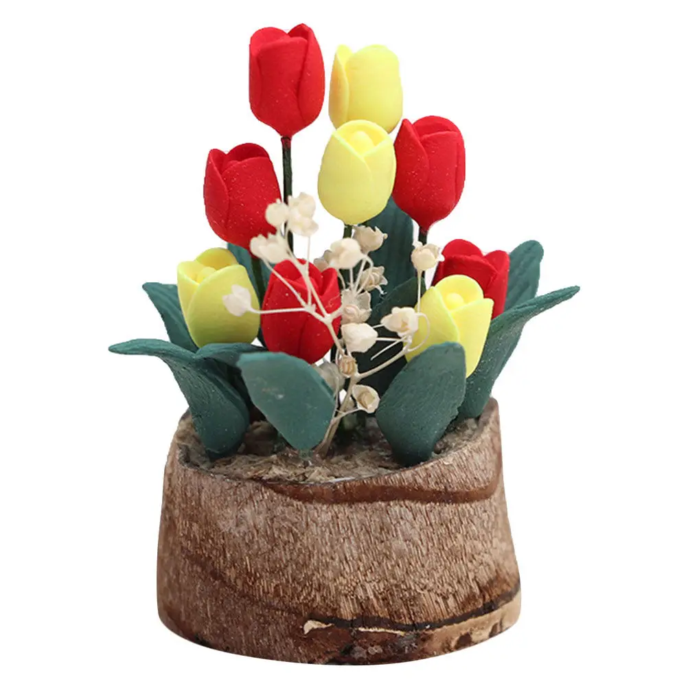 

Миниатюрный цветочный горшок в масштабе 1:12 для кукольного домика, реалистичный садовый декор из смолы, украшение для дома и рабочего стола