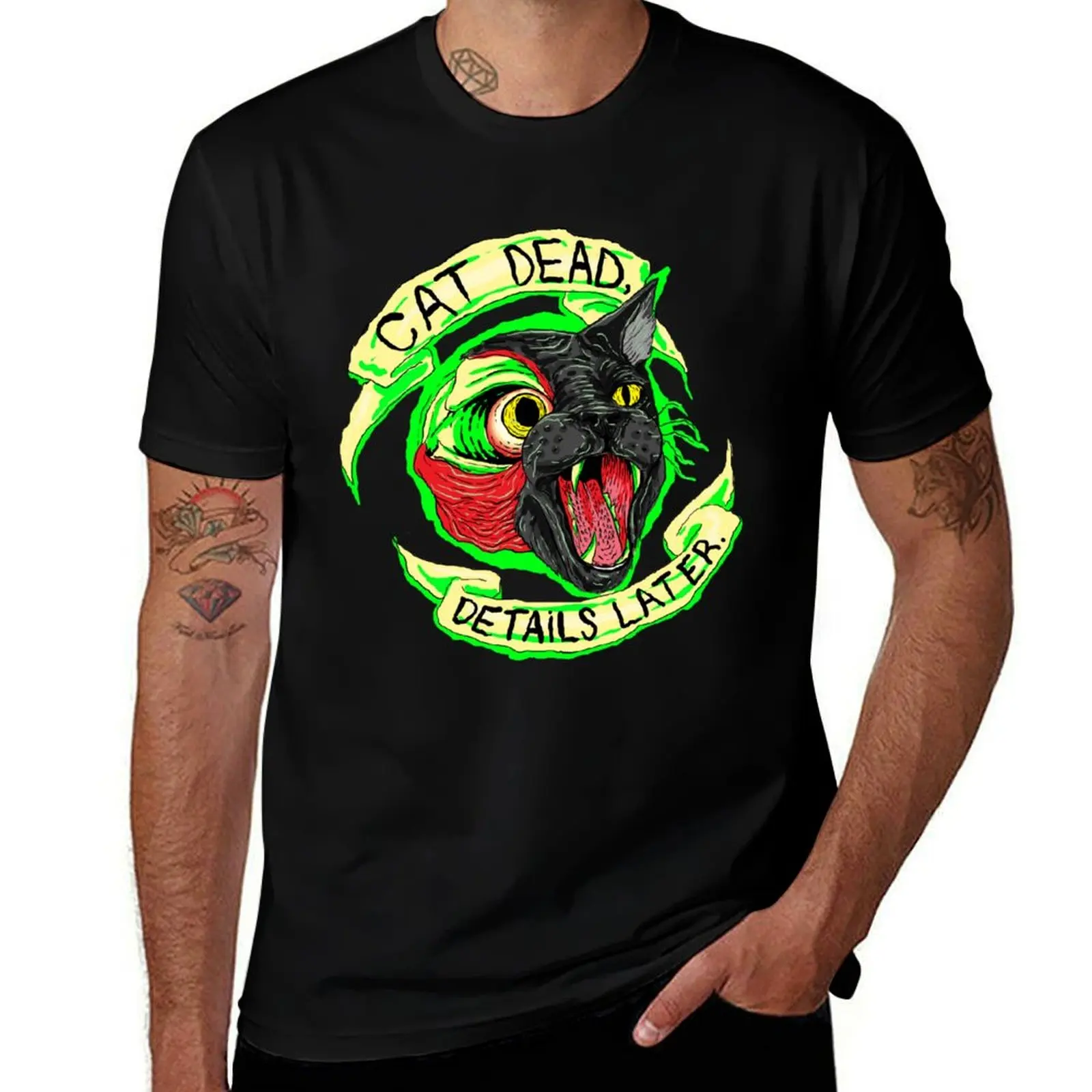 

CAT DEAD, DETAILS LATER T-Shirt Casual Lightweight Short Sleeve Top