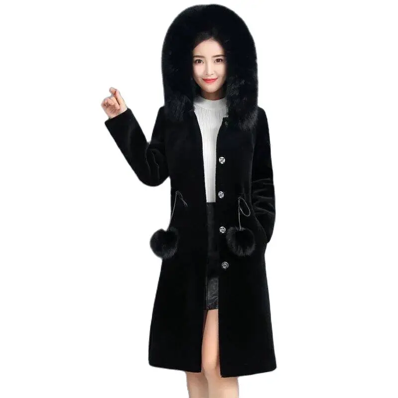 Women Parka Coat Can Wear High imitation fur Coats Cotton clothing warm jackets High Quality Big fur collar autumn Winter Jacket