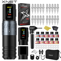 XNET Vipera Wireless Tattoo Machine Kit Adjustable Stroke 2.4-4.2mm OLED Display with Ink Shaker 10pcs Ink for Tattoo Artists