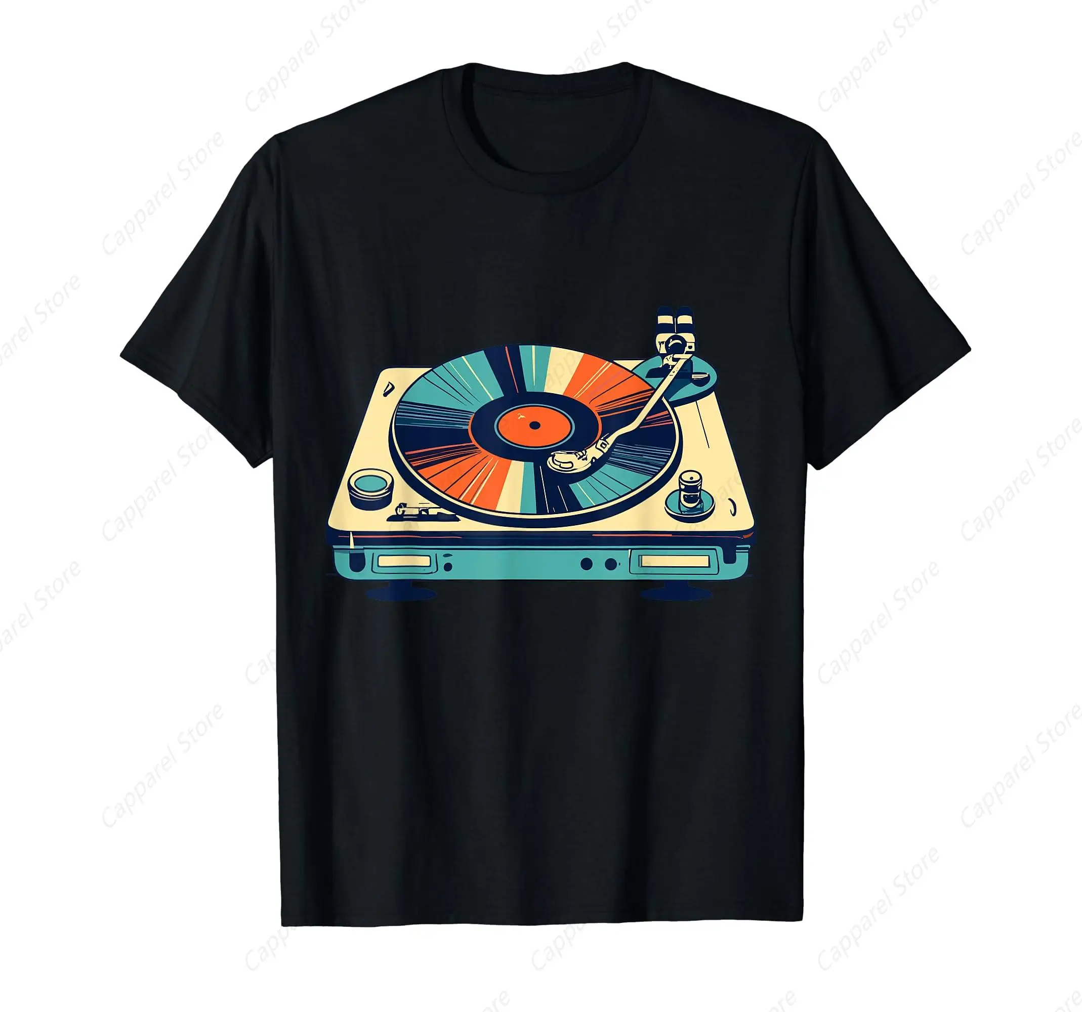 80s 90s Retro Vintage Vinyl Record Player Turntabl T-Shirt for Men Women