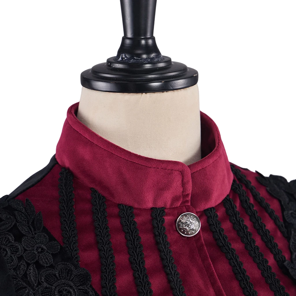 Women's Victorian Steampunk Renaissance Blazer Jacket Medieval Vintage Gothic Edwardian Jacket Long Sleeve Coat Top Costume view 5