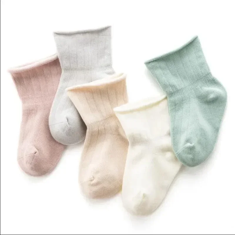 5 Paare/los Neue Baby Socken Saugfähig und Atmungsaktiv für Neugeborene Socken Gekämmte Baumwolle Ohne Knochen Weiche Sommer Baby Socken für Geschenk