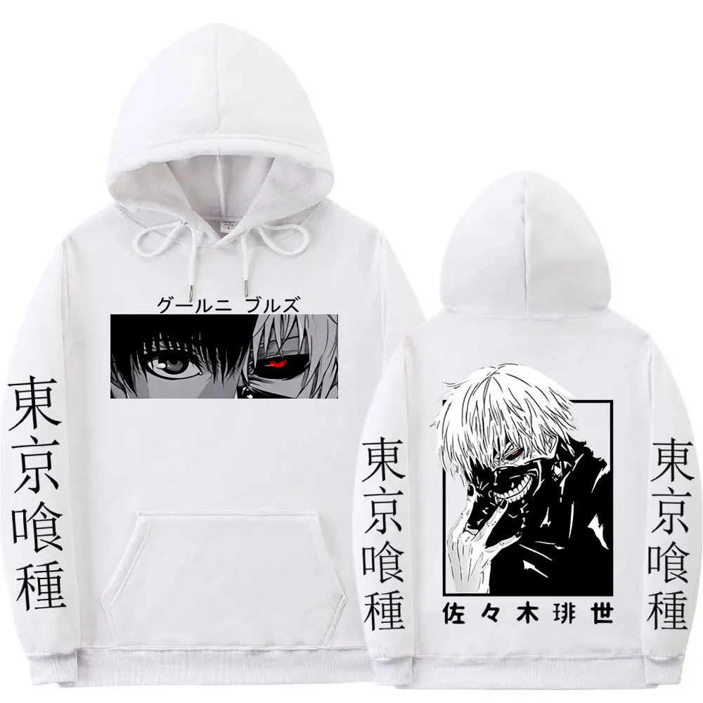 Harajuku Anime Tokyo Ghoul Ken Kaneki Graphic Print Hooded Men Women Manga Hoodies Vintage Streetwear Unisex Sweatshirt Tops