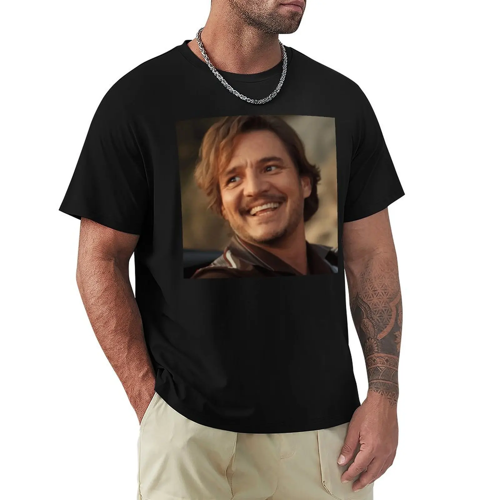 Pedro Smile Meme T-Shirt Simple Casual Short Sleeve Tee