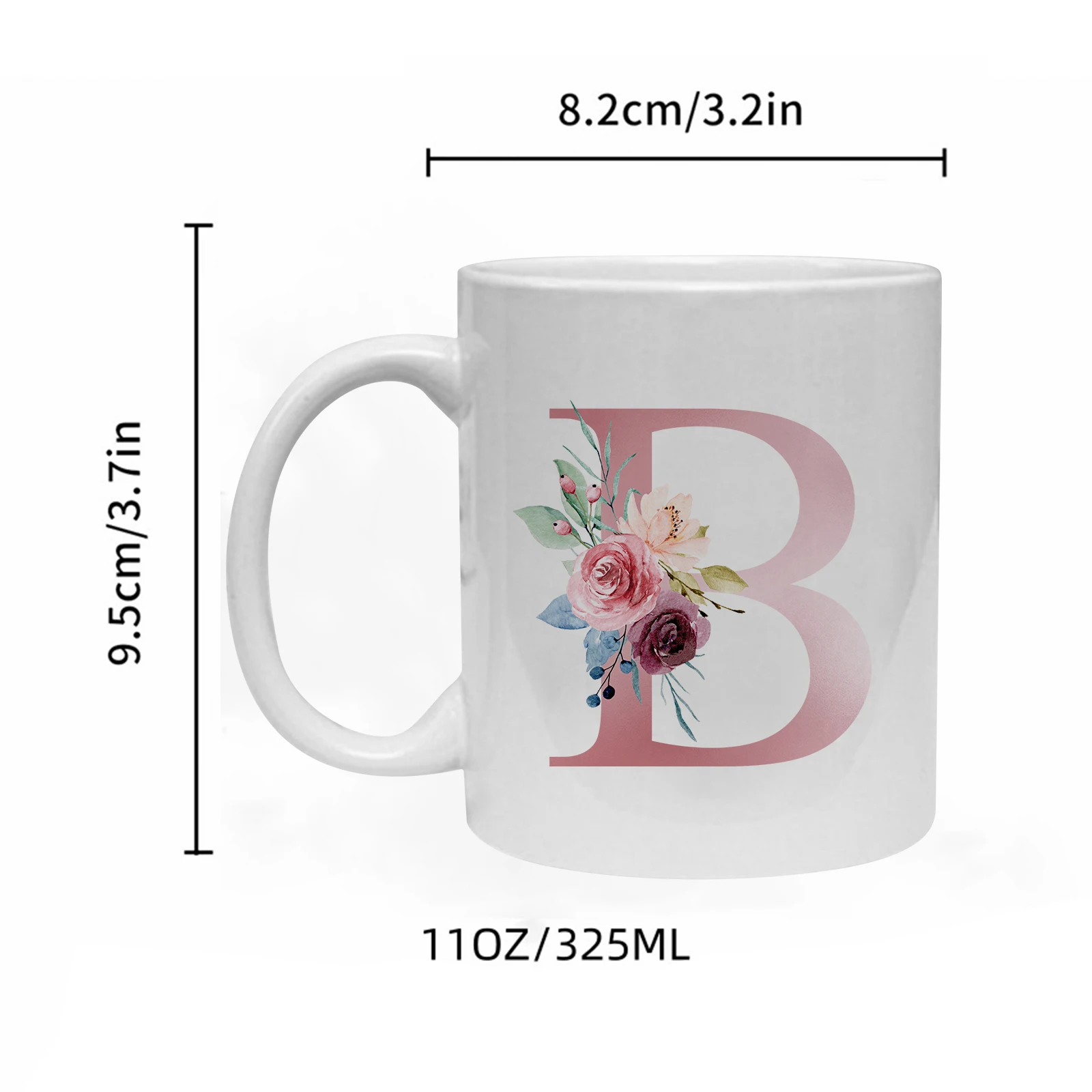 11oz 26 Letters Ceramic Sublimation Coffee Mug 3d Print Kitchen Drinkware Holiday Gifts Mug Juice Mug Wedding Gifts