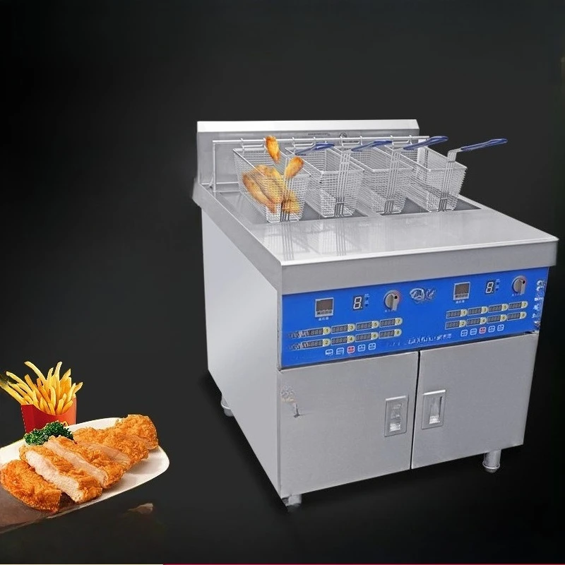 

Commercial electromagnetic double-cylinder four-screen fryer 8-stage timing alarm constant temperature