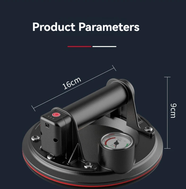 Ventosa de vacío eléctrica para azulejos de vidrio, succión de vacío eléctrica con bomba de aire, capacidad de rodamiento fuerte de 200kg, 8 pulgadas