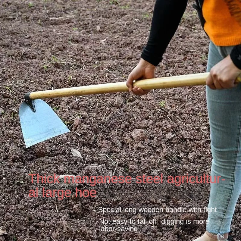 Imagem -02 - Todo o Aço Enxada Agrícola Ferramentas Agrícolas Espessadas Solo de Escavação ao ar Livre Plantio de Legumes Novo 22cm