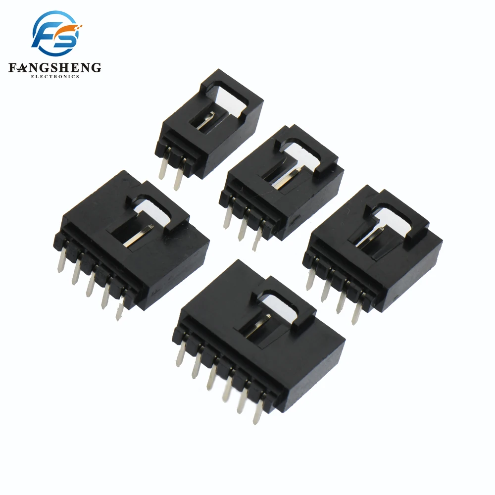 10PCS MX2.54 TJC8 Dupont Connector 2/3/4/5/12Pin with Belt Buckle Single Row 2.54mm Right Angle Pin Header  Housing  Terminals