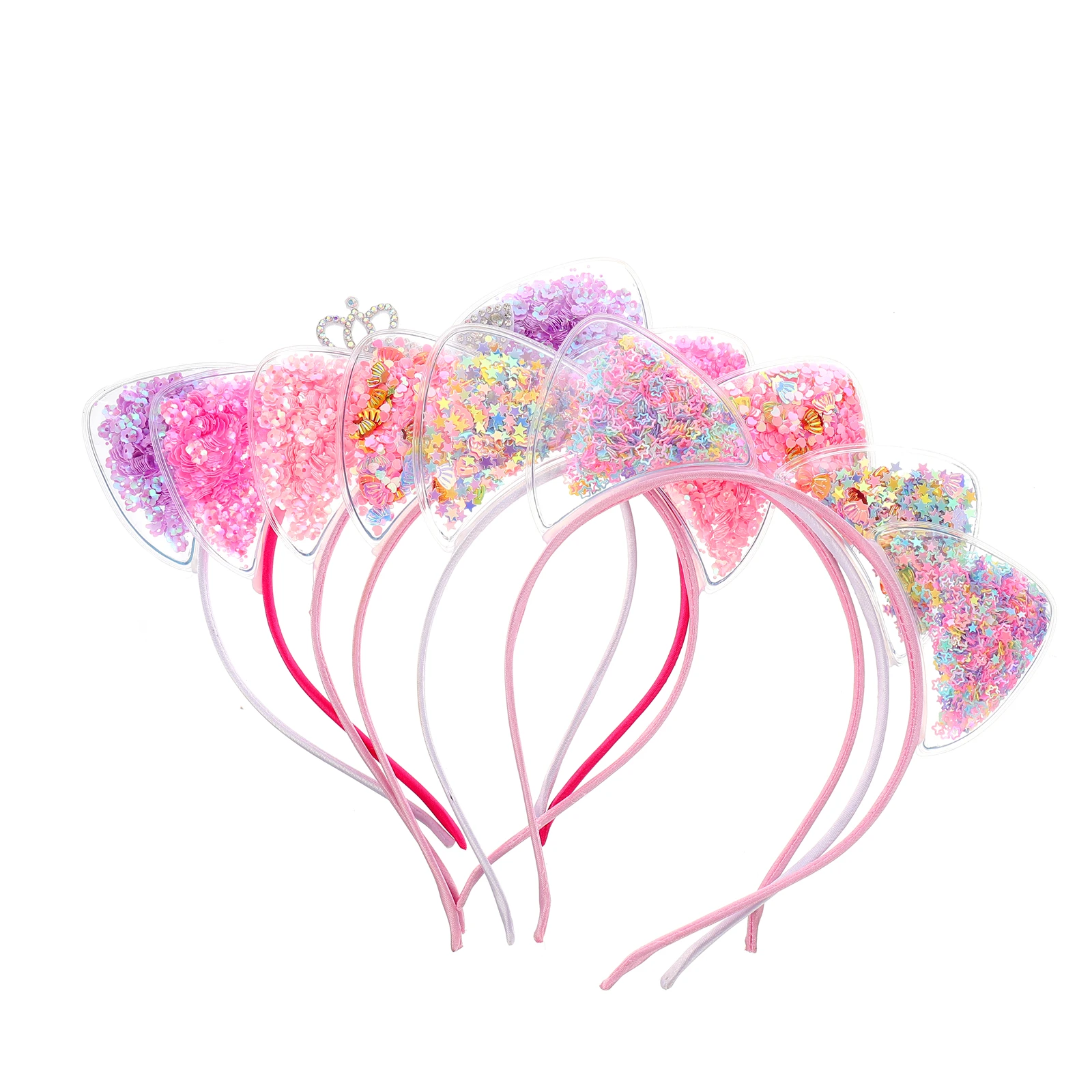 

6pcs Cat Ears Hairbands Lightweight Adorable Headbands Party Hair Accessories For Halloween Carnival Festival Costume