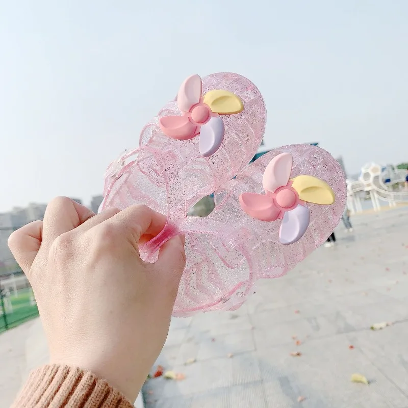 Fashionable Children's Pinwheel Sandals Girls  Boys Crystal Soft-soled Sandals Students Casual Shoes Kids Beach Wading Sandals